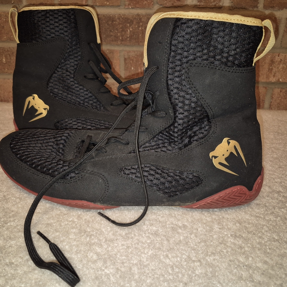 Black and Gold Wrestling Shoes